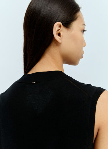 Sportmax Sleeveless Wool And Silk Top Black spx0255001