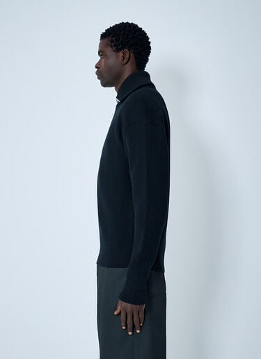 Wool Half-Zip Sweater Lemaire Wool Half-Zip Sweater Black lem0162014