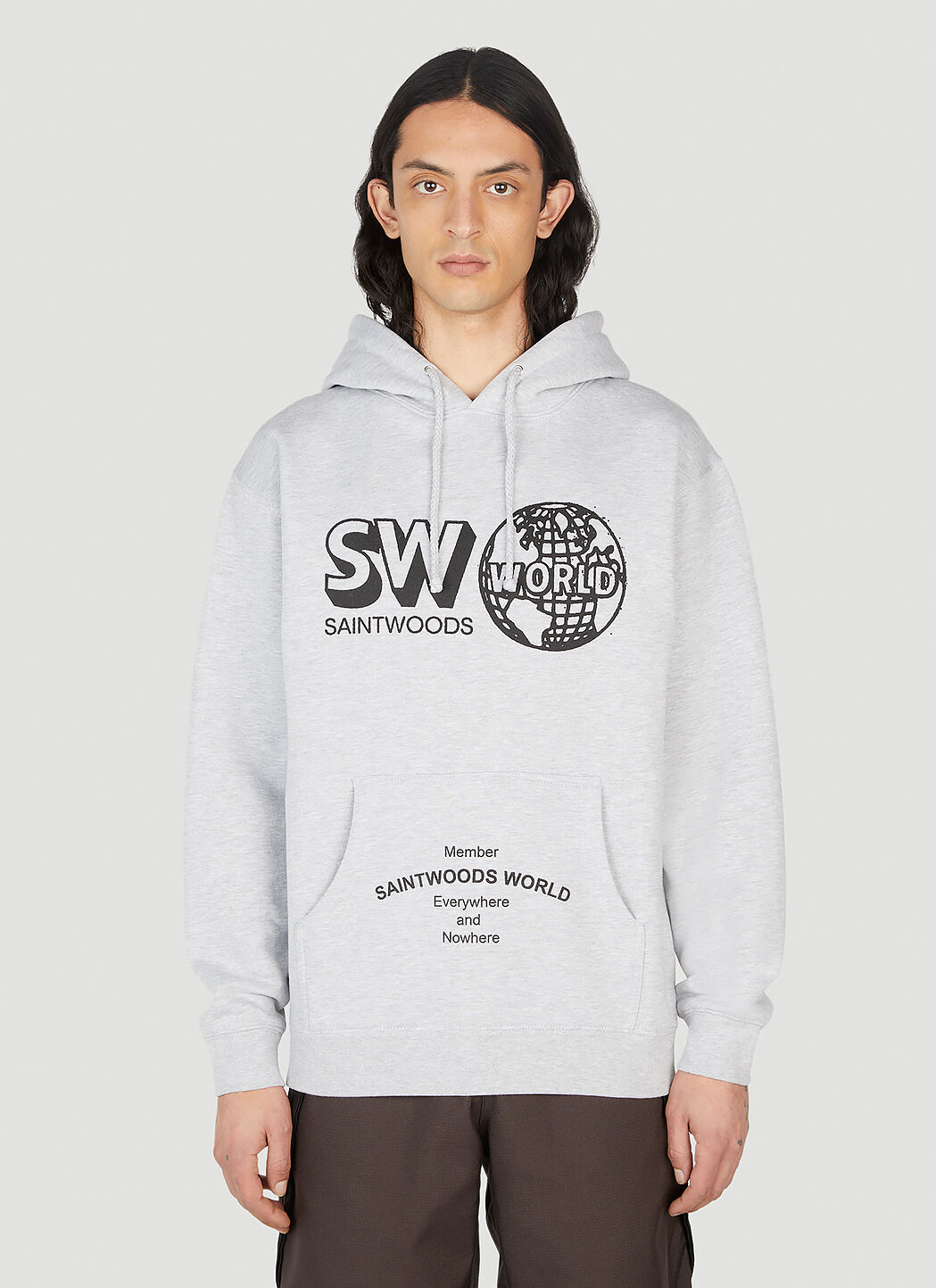 Saintwoods World Member 连帽运动衫 黑色 swo0151006