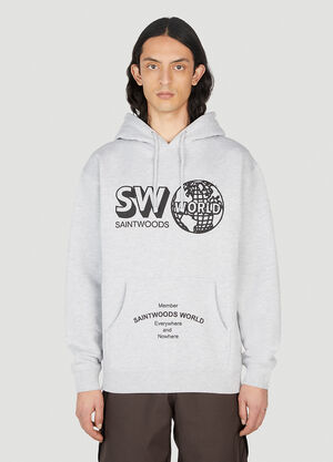 Saintwoods World Member Hooded Sweatshirt Light Grey swo0151011