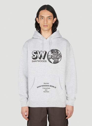 Saintwoods World Member Hooded Sweatshirt Light Grey swo0151011
