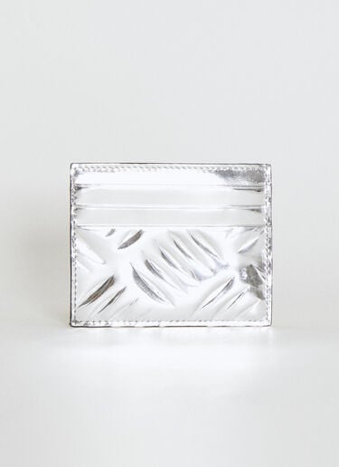 Prada Debossed Logo Metallic Cardholder Silver pra0154016