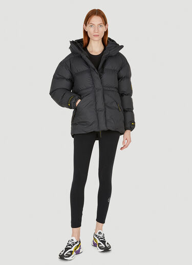 adidas by Stella McCartney 로고 프린트 퍼퍼 재킷 블랙 asm0250009