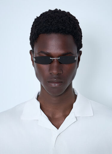 Balenciaga Gossip Rectangle Sunglasses Silver bal0163036