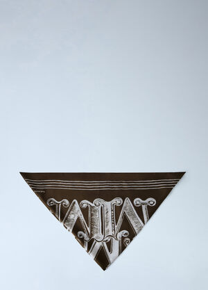Max Mara Geometric Print Silk Scarf Dark Brown max0265095