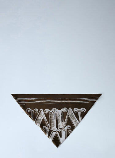 Max Mara Geometric Print Silk Scarf Dark Brown max0265095