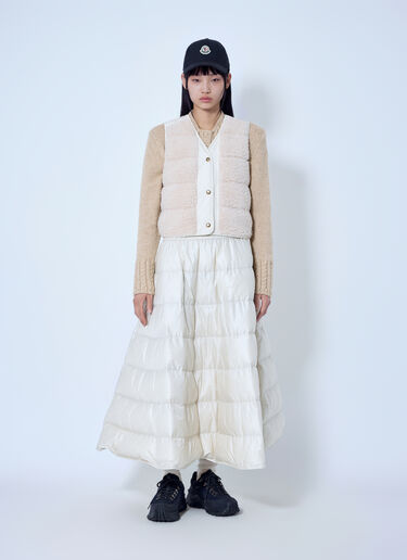 Moncler フラッフィー テディ パッド ジレ クリーム mon0266019