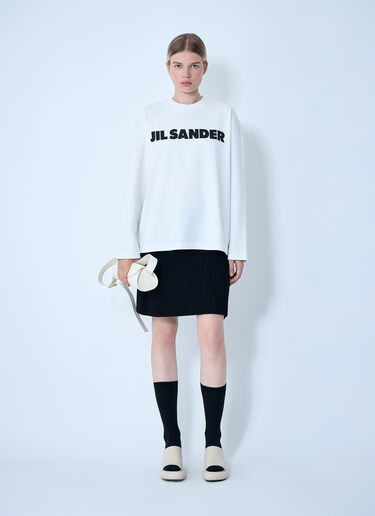 Jil Sander Logo Motif T-Shirt White jil0262007