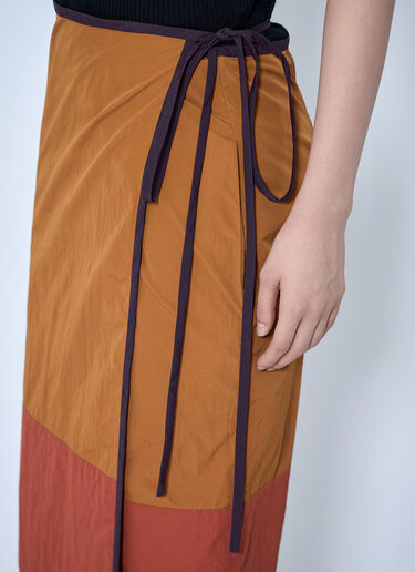 LN-CC® - Saint Laurent: Wrap-Tie Skirt - Orange Saint Laurent Wrap-Tie Skirt Orange sla0263009
