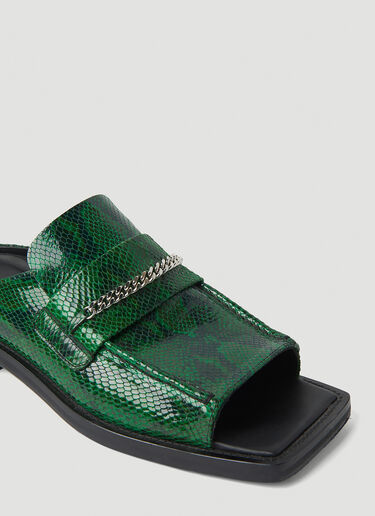 Martine Rose Open Square Toe Mule Green mtr0152013