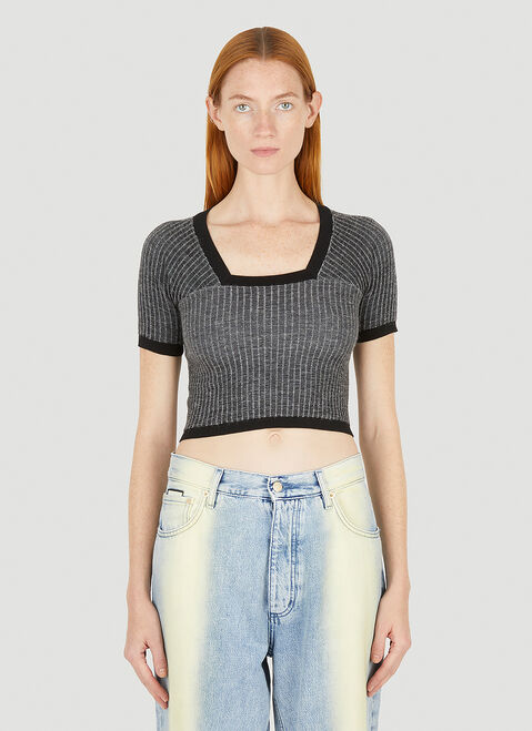 Eckhaus Latta Amoretto Knit Top Black eck0253002
