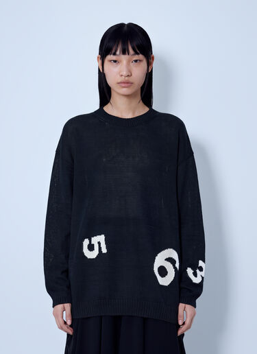 LN-CC® - Yohji Yamamoto: Round Neck Pullover - Black Yohji Yamamoto Round Neck Pullover Black yoy0263019