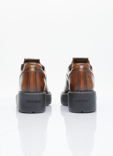 Miu Miu Laced Fumé Leather Shoes Brown miu0254034