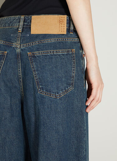 MM6 Maison Margiela Drawstring Wide Leg Jeans Blue mmm0254010