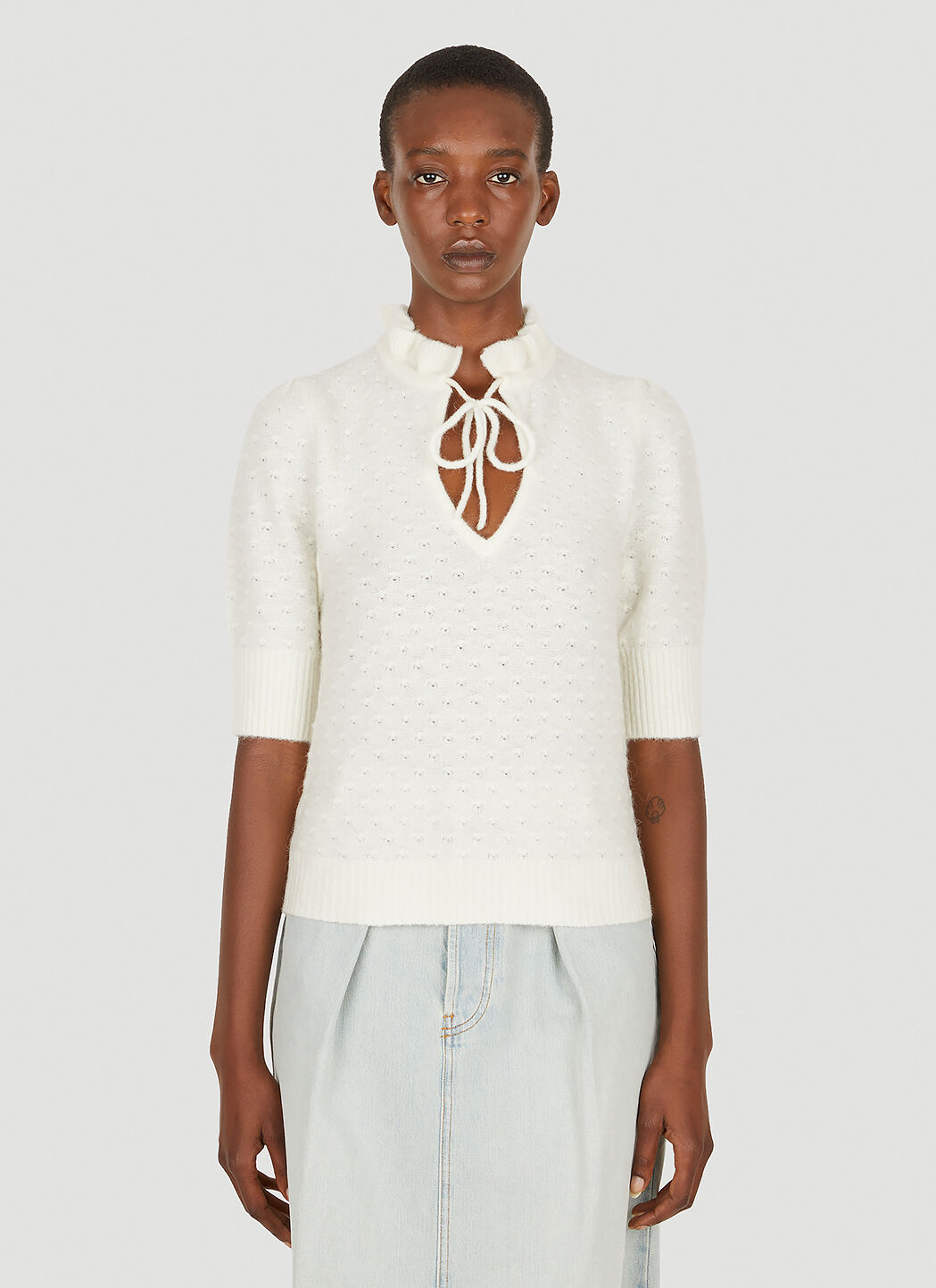 Ganni white discount sweater