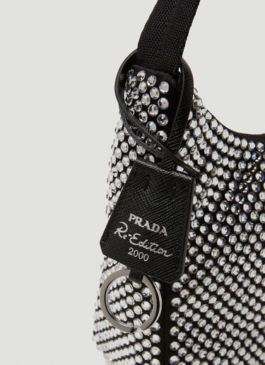 Prada Crystal Re-Edition 2005 Mini Shoulder Bag Silver pra0250006