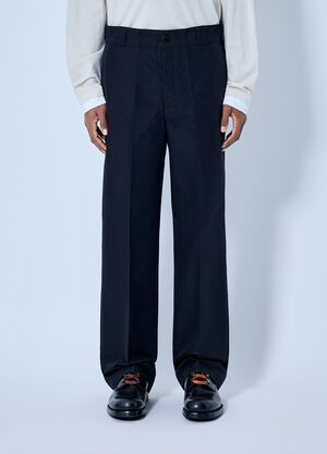 Prada Canvas Logo-Plaque Trousers Black pra0166205