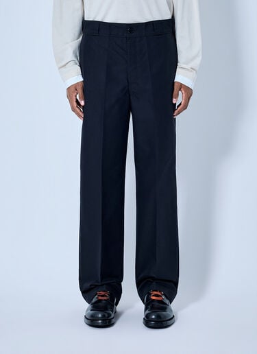 LN-CC® - Prada: Canvas Logo-Plaque Trousers - Black Prada Canvas Logo-Plaque Trousers Black pra0166205