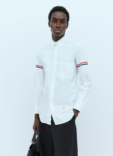 Thom Browne Button-Down Shirt With Adjustable Sleeve Tabs White thb0153017