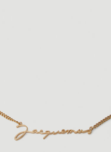 Jacquemus Logo Plaque Necklace Gold jac0250057