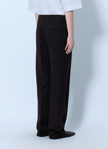 LN-CC® - Studio Nicholson: Quarte Straight Leg Pin Tuck Tailored Trousers - Brown Studio Nicholson Quarte Straight Leg Pin Tuck Tailored Trousers Brown stn0265004