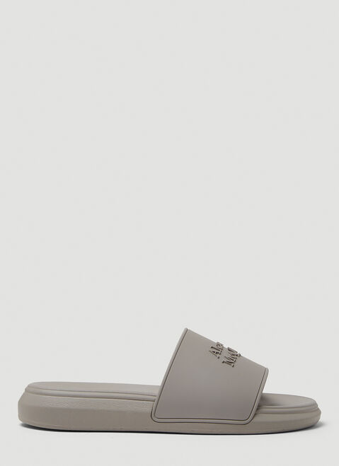 Versace Logo Embossed Slides Black ver0153026
