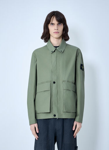 Stone Island Cotton Twill Field Jacket Green sto0164064