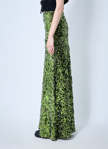 GANNI Sequin Embellished Maxi Skirt Green gan0260003