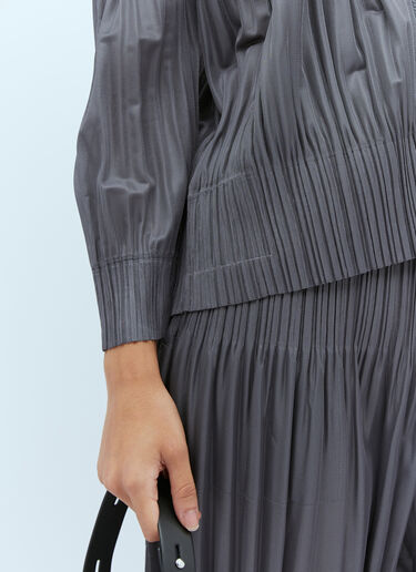 Pleats Please Issey Miyake Hooded Pleated Sweatshirt Grey plp0254006