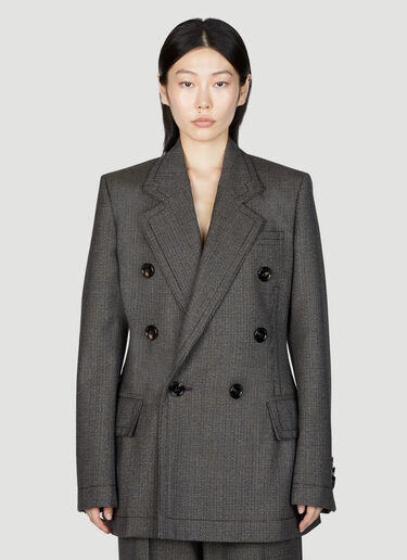 Bottega Veneta Houdstooth Wool Blazer Grey bov0255026