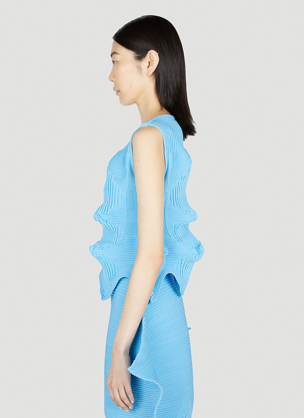 憧れの Issey LN-CC® | Blue in Top Linkage Women's' Miyake Tシャツ(半袖+袖なし)