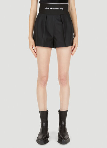 Alexander Wang High Waist Pleated Shorts Black awg0249008