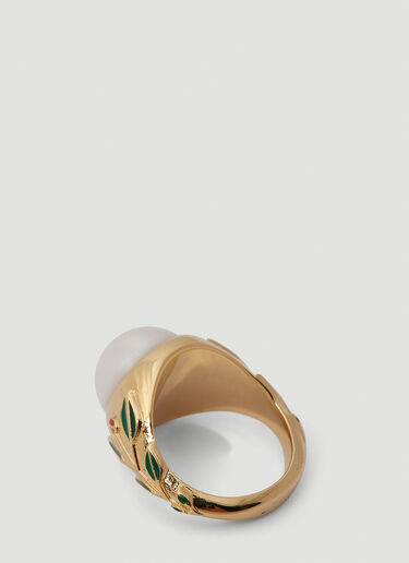 Casablanca Faux Pearl Signet Ring Gold cbl0150018
