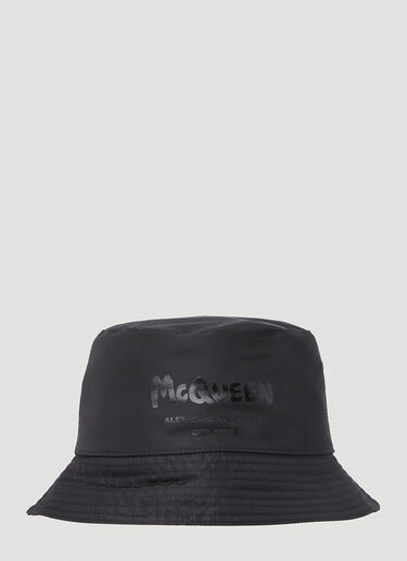 Alexander McQueen Logo Graffiti Bucket Hat Black amq0151081