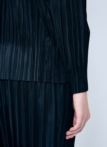 Pleats Please Issey Miyake 후드 주름 집업 탑  블랙 plp0259022