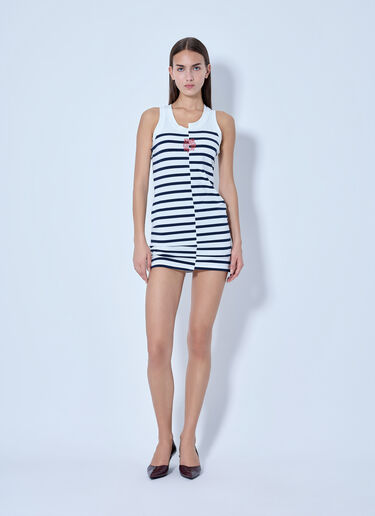LN-CC® - Jean Paul Gaultier: Stretch Cotton Asymetric Short Dress - White Jean Paul Gaultier Stretch Cotton Asymetric Short Dress White jpg0266002