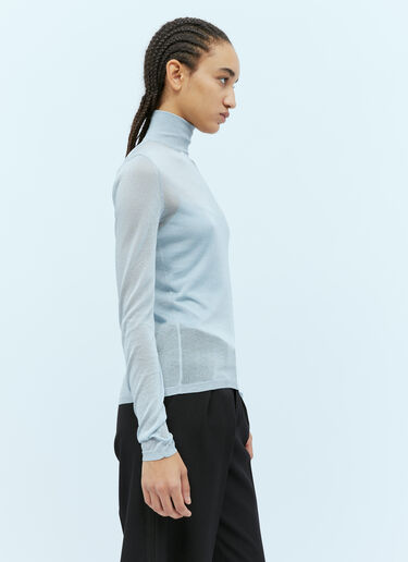 Max Mara 글리터 하이넥 스웨터 블루 max0254093