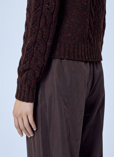 LN-CC® - Max Mara: Cable Knit Sweater - Dark Brown Max Mara Cable Knit Sweater Dark Brown max0266031