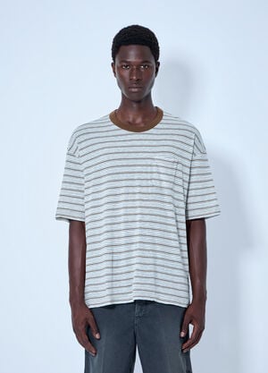 Visvim Mondo Border Stripe T-Shirt Grey vis0164006