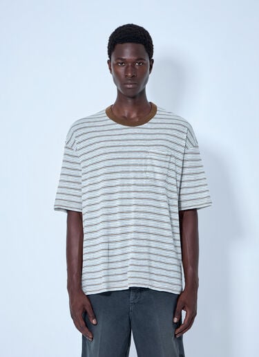 Visvim Mondo Border Stripe T-Shirt Grey vis0164006