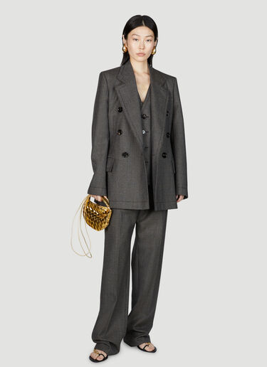 Bottega Veneta Houdstooth Wool Blazer Grey bov0255026