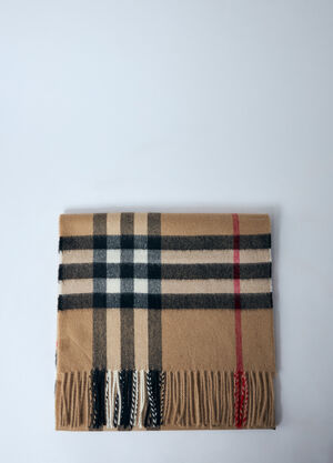 Burberry Giant Check Cashmere Scarf Beige bur0359001