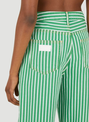 GANNI Striped Pants Green gan0251083