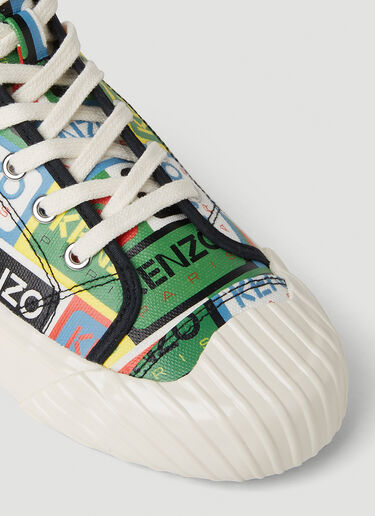 Kenzo Logo Print Sneakers Green knz0252043