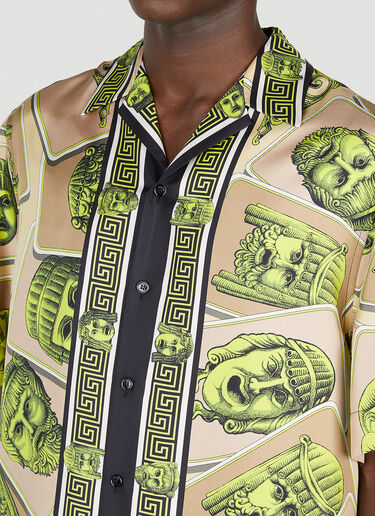 Versace 마스크 실크 셔츠 베이지 ver0152003