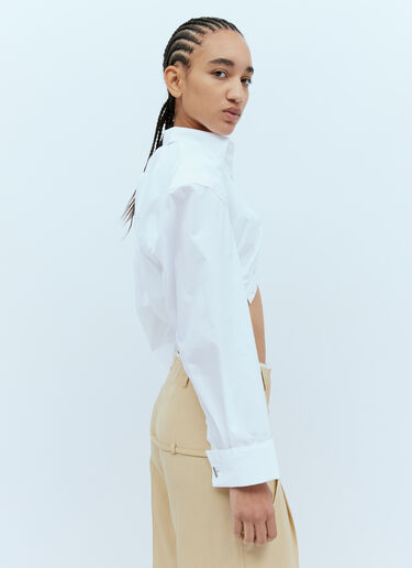 Jacquemus La Chemise Galliga Crop Shirt White jac0254019