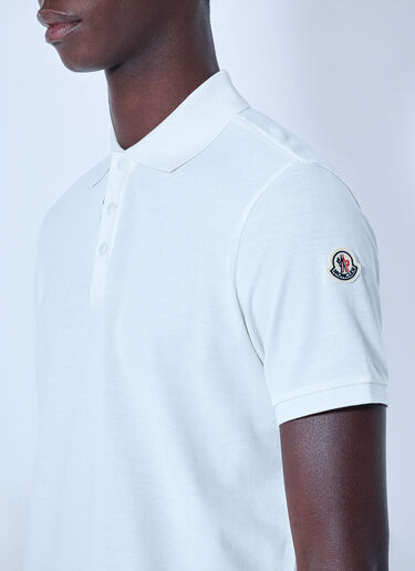 LN-CC® - Moncler: Piqué Polo Shirt - White Moncler Piqué Polo Shirt White mon0166005