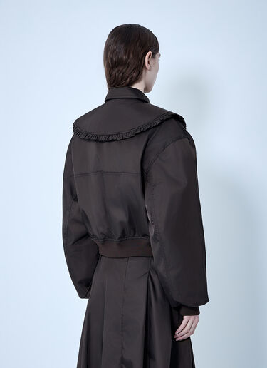 GANNI Duchesse Nylon Bomber Jacket Dark Brown gan0263026