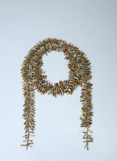 LN-CC® - Dries Van Noten: Metallic Beaded Necklace - Gold Dries Van Noten Metallic Beaded Necklace Gold dvn0265035