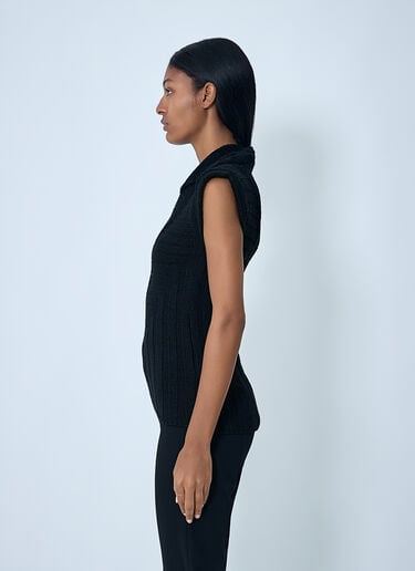 Kiko Kostadinov Quimby Knitted Polo Vest Black kko0262007